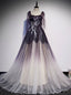Light Purple Tulle Sequins Straps Beading Prom Dresses