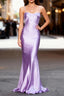 Lilac Floral Mermaid Corset Long Prom Dresses