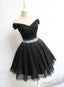 Little Black Homecoming Dress Tulle Cute Short Prom Dresses