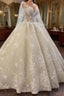 Long A Line Bateau Appliques Lace Sequins Tulle Wedding Dresses