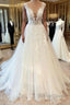 Long A Line Sweetheart Floral Lace Tulle Wedding Dresses