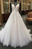Long A Line Sweetheart Tulle Lace Spaghetti Straps Wedding Dresses