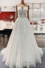 Long A-line Sweetheart Tulle Open Back Wedding Dresses