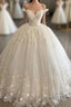 Long Ball Gown Off The Shoulder Lace Tulle Wedding Dresses
