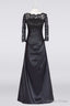 Long Black A Line Mother Of The Bride Dress