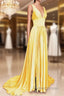 Long Chiffon V Neck Empire Waistline Leg Slit Bridesmaid Dresses