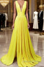 Long Chiffon V Neck Split Bridesmaid Dresses