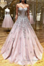 Long Lace Prom Dress with Corset Back, Long Lace Prom Graduation Dresses