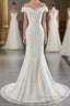 Long Mermaid Lace Off Shoulder Lace up Wedding Dresses