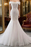 Long Mermaid Off the Shoulder Appliques Lace Tulle Wedding Dresses
