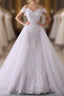 Long Mermaid Off The Shoulder Lace Tulle White Wedding Dresses