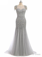 Long Mermaid Prom Dress Sparkly Beading Bodice Formal