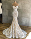 Long Mermaid Sweetheart Spaghetti Straps Appliques Lace Wedding Dresses