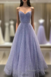 Long Sequin Lavender Sweetheart Beading Prom Dresses
