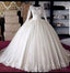 Long Sleeve Ball Gown Muslim Wedding Dress Uk Beaded Lace Bridal Wear