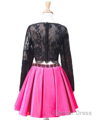 Long Sleeve Floral Short Homecoming Dresses