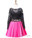 Long Sleeve Floral Short Homecoming Dresses