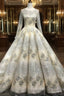 Long Sleeve Luxury Diamond Sparkly Wedding Dresses Prom Dresses