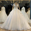 Long Sleeves Lace Applique Vintage Wedding Dress Ball Gowns Bridal Dresses