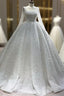 Long Sleeves Sequin Pattern Ball Gowns Wedding Dresses