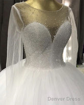 Long Sleeves Wedding Gown Sequins Beaded
