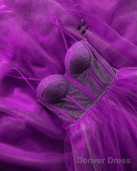 Long Tulle Sparkly Sweetheart Corset Dress