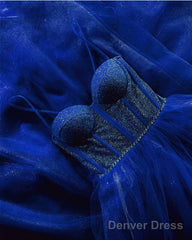 Long Tulle Sparkly Sweetheart Corset Dress