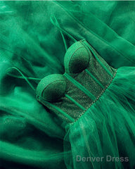 Long Tulle Sparkly Sweetheart Corset Dress