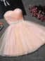 Lovely Cute Pink Sweetheart Homecoming Dress with Belt, Short Prom Dresses