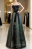 Lovely Green And Black Sweetheart Long Evening Dresses, A-Line Prom Dresses Party Dresses