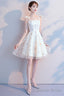 Lovely Ivory Short Prom Dress Homecoming Dress, Ivory Simple Short Prom Dresses
