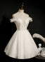 Lovely Ivory Sweetheart Beaded Tullle Homecoming Dress Prom Dress, Short Prom Dressess