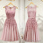 Lovely Junior Round Neckline Sleeveless Lace Appliques Sweetheart Keyhole Back Homecoming Dresses