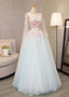 Lovely Light Blue A Line Floor Length Prom Dresses, Sweet 16 Gown