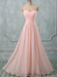Lovely Light Pink Sweetheart Long Bridesmaid Dress, Long Prom Dresses