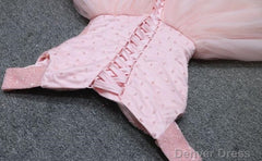 Lovely Pink Off Shoulder Style Princess Tulle Homecoming Dress, Pink Prom Dress Party Dress