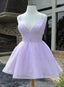 Lovely Purple Tulle Short Homeocoming Dress Purple Party Dress Prom Dress prom dresses shops