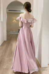 Lovely Soft Pink Floor Length Party Dress, Tulle A-Line Evening Prom Dress