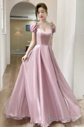 Lovely Soft Pink Floor Length Party Dress, Tulle A-Line Evening Prom Dress