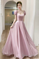 Lovely Soft Pink Floor Length Party Dress, Tulle A-Line Evening Prom Dress
