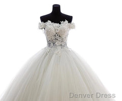Lovely Tulle Ball Gown Sweetheart Lace Applique Formal Dress, Quinceanera Dresses