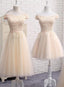 Lovely Tulle Cap Sleeves Prom Dress, Bridesmaid Dresses for Sale