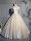 Lovely Tulle Long Sweetheart Champane Sweet 16 Dress, Long Formal Gown