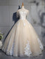 Lovely Tulle Long Sweetheart Champane Sweet 16 Dresses, Long Prom Gowns