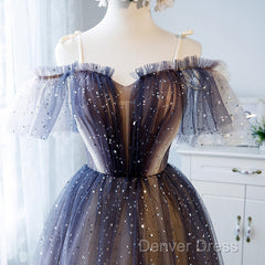 Lovely Tulle Offshoulder Short Prom Dresses, Lace Up Homecoming Dresses