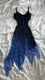 Luxurious Navy Blue Chiffon Beaded Prom Dress