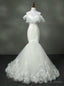 Luxurious Strapless Wedding Dress Mermaid Real Photo Tulle With Ruffles
