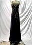 Luxurious Vintage Black Thin Strap Gold Beaded Embroidery Chiffon Long Prom Dresses Evening Dresses