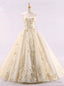 Luxury Ball Gowns Strapless Tulle Appliques Wedding Dresses