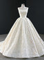 Luxury Champagne Ball Gowns Tulle Pearls Square Wedding Dresses